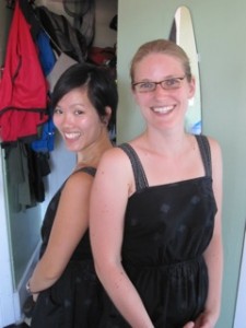 My twin - a few years ago when we bought matching dresses.